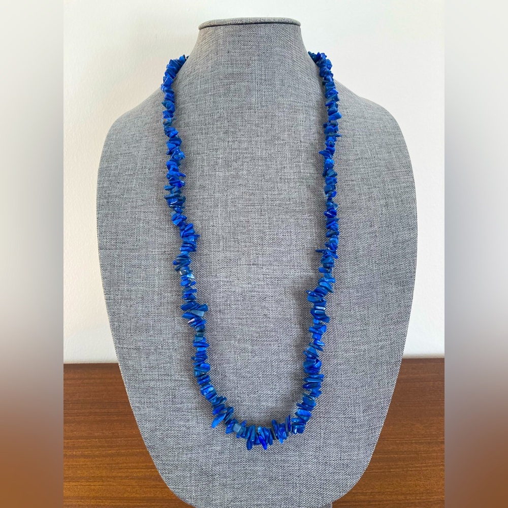 Lapis Lazuli chunky chip bead strand  35"